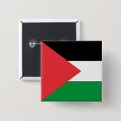 Badge Carré 5 Cm Bouton avec drapeau de la Palestine (Devant & derrière)