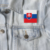 Badge Carré 5 Cm Bouton avec drapeau de la Slovaquie (En situation)