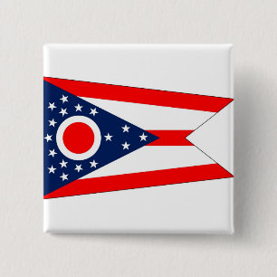 Badge Carré 5 Cm Bouton avec drapeau de l'Ohio