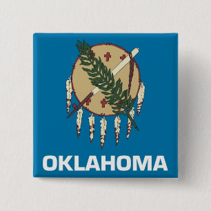 Badge Carré 5 Cm Bouton avec drapeau de l'Oklahoma