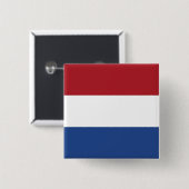 Badge Carré 5 Cm Bouton avec drapeau de Pays-Bas (Devant & derrière)