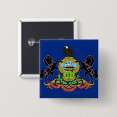 Badge Carré 5 Cm Bouton avec drapeau de Pennsylvanie (Devant & derrière)