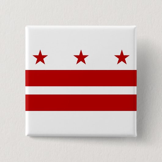 Badge Carré 5 Cm Bouton avec drapeau de Washington DC (Devant)