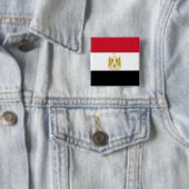 Badge Carré 5 Cm Bouton avec drapeau d'Egypte (En situation)