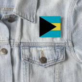 Badge Carré 5 Cm Bouton avec drapeau des Bahamas (En situation)