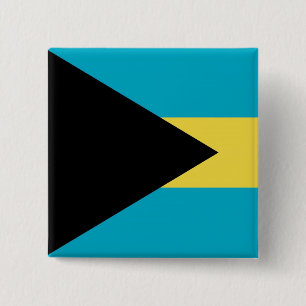 Badge Carré 5 Cm Bouton avec drapeau des Bahamas