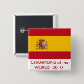 Badge Carré 5 Cm Bouton avec drapeau d'Espagne (Devant & derrière)