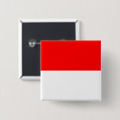 Badge Carré 5 Cm Bouton avec drapeau d'Indonésie (Devant & derrière)