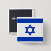 Badge Carré 5 Cm Bouton avec drapeau d'Israël (Devant & derrière)
