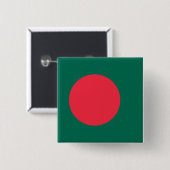 Badge Carré 5 Cm Bouton avec drapeau du Bangladesh (Devant & derrière)