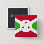 Badge Carré 5 Cm Bouton avec drapeau du Burundi (Devant & derrière)