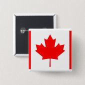 Badge Carré 5 Cm Bouton avec drapeau du Canada (Devant & derrière)