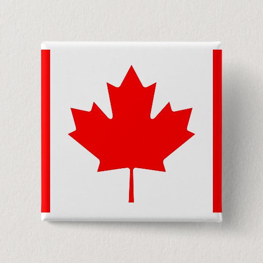 Badge Carré 5 Cm Bouton avec drapeau du Canada (Devant)