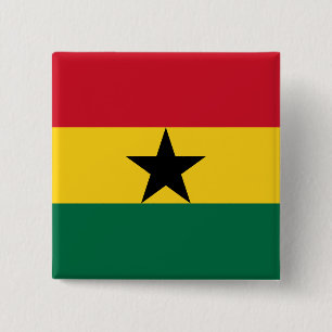 Badge Carré 5 Cm Bouton avec drapeau du Ghana