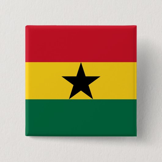 Badge Carré 5 Cm Bouton avec drapeau du Ghana (Devant)