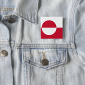 Badge Carré 5 Cm Bouton avec drapeau du Groenland (En situation)