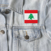 Badge Carré 5 Cm Bouton avec drapeau du Liban (En situation)
