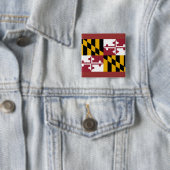 Badge Carré 5 Cm Bouton avec drapeau du Maryland (En situation)