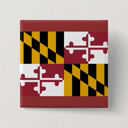Badge Carré 5 Cm Bouton avec drapeau du Maryland (Devant)