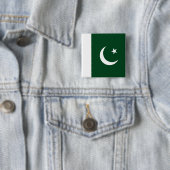 Badge Carré 5 Cm Bouton avec drapeau du Pakistan (En situation)