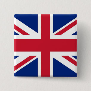 Badge Carré 5 Cm Bouton avec drapeau du Royaume-Uni