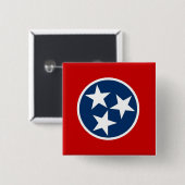 Badge Carré 5 Cm Bouton avec drapeau du Tennessee (Devant & derrière)