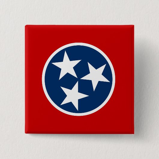 Badge Carré 5 Cm Bouton avec drapeau du Tennessee (Devant)