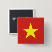 Badge Carré 5 Cm Bouton avec drapeau du Vietnam (Devant & derrière)
