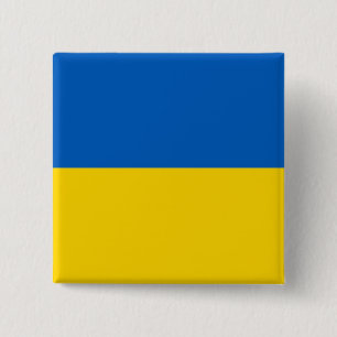 Badge Carré 5 Cm Bouton avec drapeau d'Ukraine
