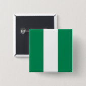 Badge Carré 5 Cm Bouton avec le drapeau du Nigeria (Devant & derrière)