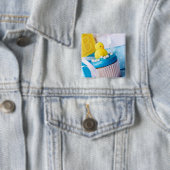 Badge Carré 5 Cm Bouton baby shower (En situation)