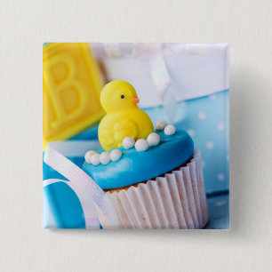 Badge Carré 5 Cm Bouton baby shower
