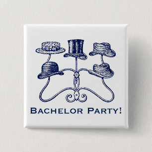 Badge Carré 5 Cm Bouton Bachelor Party