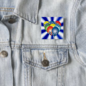 Badge Carré 5 Cm Bouton Ballons pour garçons d'anniversaire (En situation)