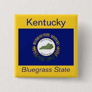 Badge Carré 5 Cm Bouton Bannière du Kentuckian
