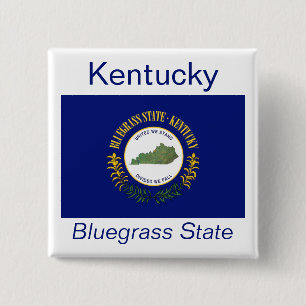 Badge Carré 5 Cm Bouton Bannière du Kentuckian