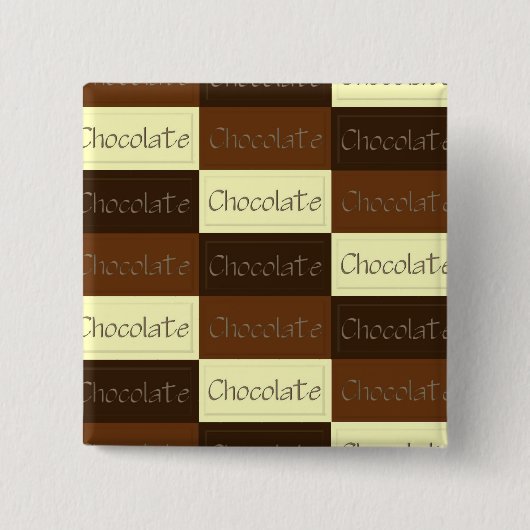 Badge Carré 5 Cm Bouton beaucoup de chocolat (Devant)