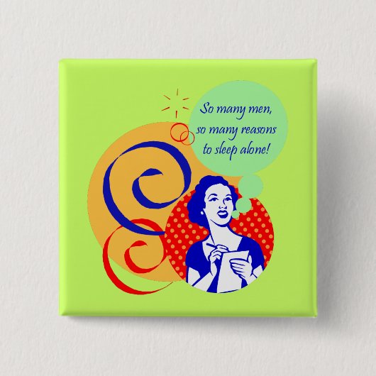 Badge Carré 5 Cm Bouton Beaucoup d'hommes (Devant)