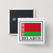 Badge Carré 5 Cm Bouton Bélarus (Devant & derrière)