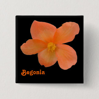 Badge Carré 5 Cm Bouton Belle Begonia personnalisable