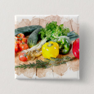 Badge Carré 5 Cm Bouton Belle épine - Légumes frais