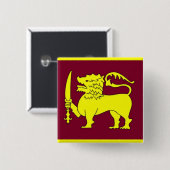 Badge Carré 5 Cm Bouton Bête Jaune (Devant & derrière)