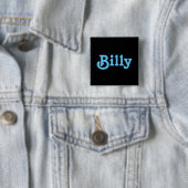 Badge Carré 5 Cm Bouton Billy (En situation)