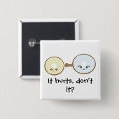 Badge Carré 5 Cm Bouton Blessure Donut version 2 (Devant & derrière)