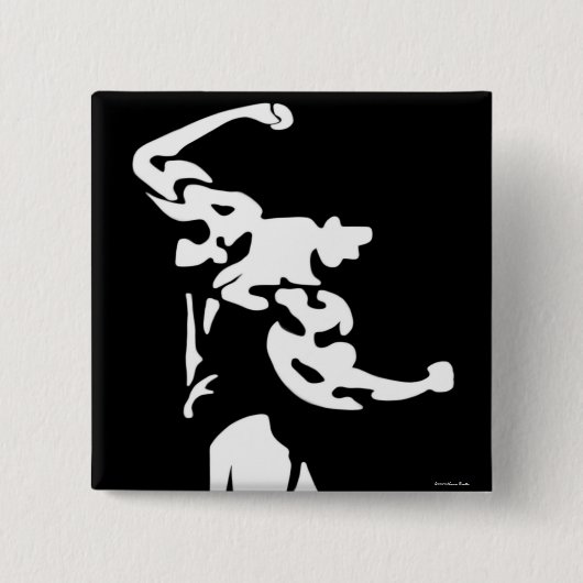 Badge Carré 5 Cm Bouton Bodybuilding (Devant)