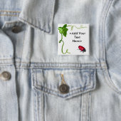 Badge Carré 5 Cm Bouton Bogue Lady (En situation)