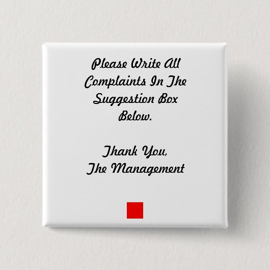 Badge Carré 5 Cm Bouton Boîte de suggestion (Devant)