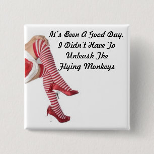 Badge Carré 5 Cm Bouton Bonne journée