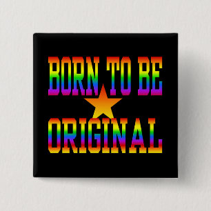 Badge Carré 5 Cm Bouton Born 2 Be Original