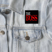 Badge Carré 5 Cm Bouton Boss (En situation)